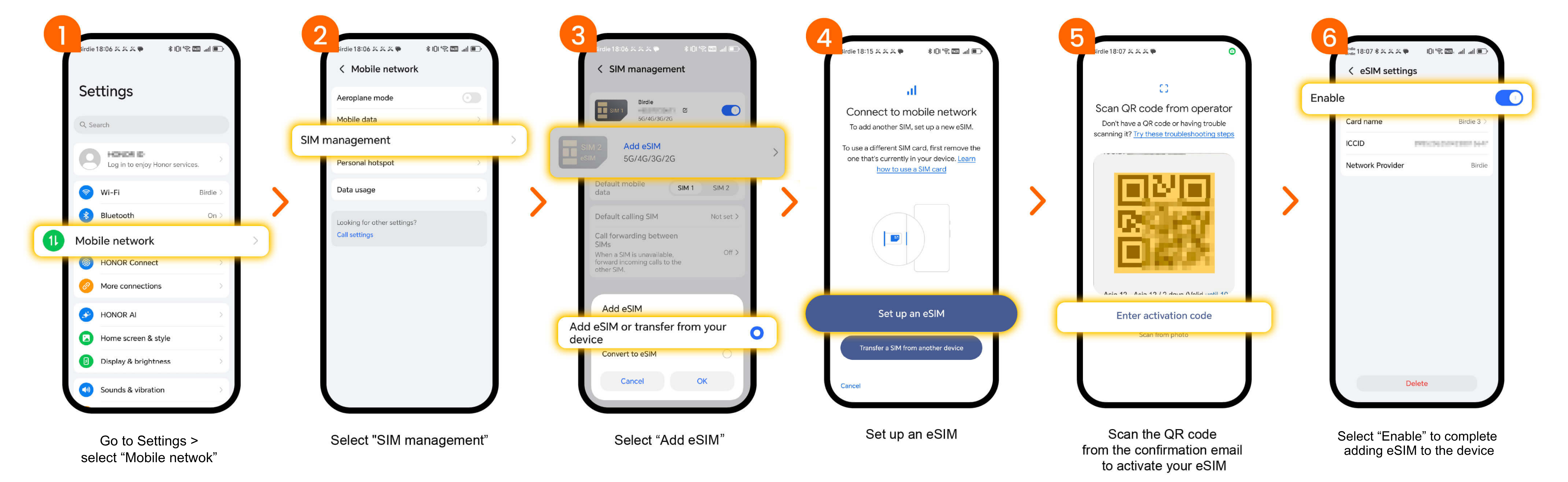 Birdie Mobile eSIM Guide Birdie Mobile eSIM Guide